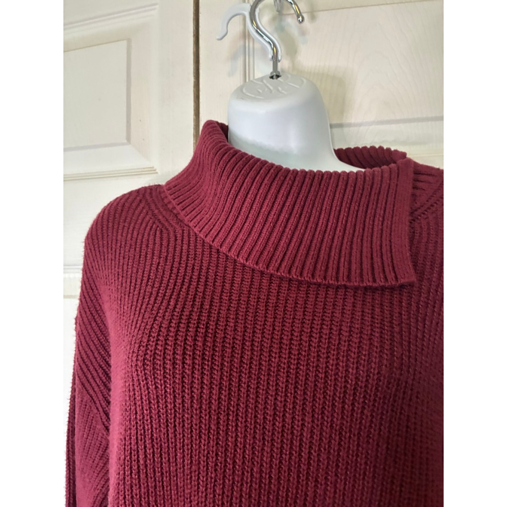 Women's Talbots Burgundy Cowl Neck Sweater LP
